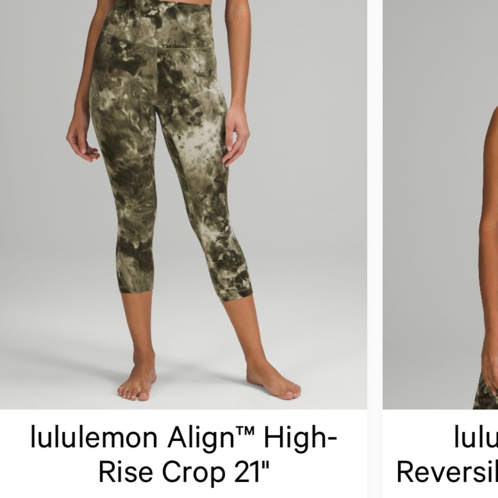 lululemon athletica Olive Tie-Dye High-Rise Crop Leggings